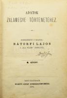 Bátorfi Lajos: Adatok Zalamegye történetéhez hiányos összeállítás: I. köt 2. füzet; II. kötet I. füz...