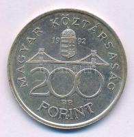 1992. 200Ft Ag "MNB" T:AU patina Adamo F13