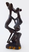 1970 "Szerelemsek" Makonde törzsi faragott ébenfa szobor, hibátlan, m: 38 cm