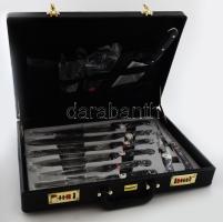 Kinghoff 13 részes kés készlet, bőröndben