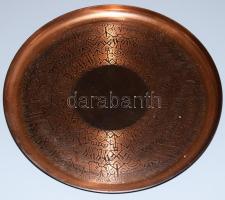 Iparművész réz falitál, d: 23 cm