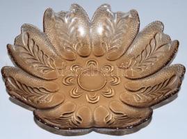 Anyagában színezett üveg gyümölcsöstál, hibátlan, d: 25 cm