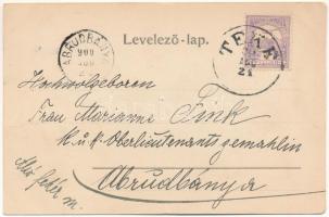 1900 Teke, Tekendorf, Teaca; utcakép, A. Schwenn üzlete. Weinrich S. fényképész / street view, shops...