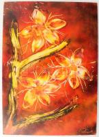 Fellini jelzéssel: Virágok, Olaj, farost. 56x40 cm