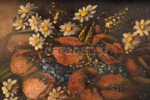 Baross L. jelzéssel: Csendélet. Olaj, karton, keretben 35x52 cm