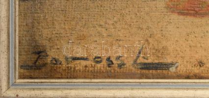 Baross L. jelzéssel: Csendélet. Olaj, karton, keretben 35x52 cm