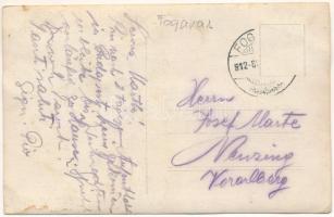 1912 Fogaras, Fagaras; Olt áradása, árvíz, csónak / flood, boat. photo (fl)