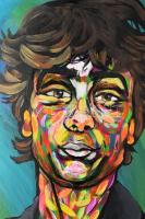 N. jelzéssel: Színes arc. Olaj, karton. 70x50 cm