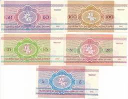 Belarusz 1992. 5R-100R (5xklf) T:UNC,AU
Belarus 1992. 5 Roubles - 100 Roubles (5xdiff) C:UNC,AU
Kr...