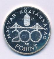 1992. 200Ft Ag "MNB" sérült kapszulában T:AU (eredetileg PP) kis felületi karc, patina Adamo F13
