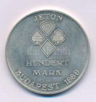 1989. "Ungarische Spielcasinos Gmbh / Jeton - Hundert Mark - Budapest 1989" jelzett Ag kaszinózseton 100M értékben (30,38g/0.640/43mm) T:XF ujjlenyomat