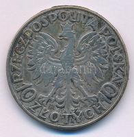 Lengyelország 1932. 10Zl Ag "Hedvig" London T:VF Poland 1932. 10 Złotych Ag "Jadwiga" London C:VF Krause Y#22
