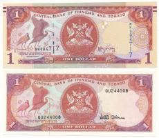 Trinidad és Tobago DN(1985) 1$ + 2006. 1$ T:AU,XF, hullámos papír Trinidad and Tobago DN(1985) 1 Dollar + 2006. 1 Dollar C:AU,XF, wavy paper Krause P#36d, P#46A