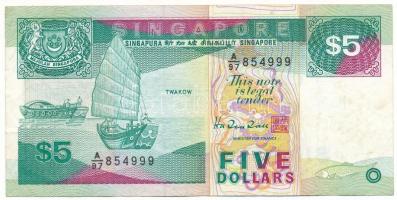 Szingapúr DN(1997) 5$ "A/97 854999", (Harrison and Sons) T:F Singapore ND(1997) 5 Dollars "A/97 854999", (Harrison and Sons) C:F Krause P#35