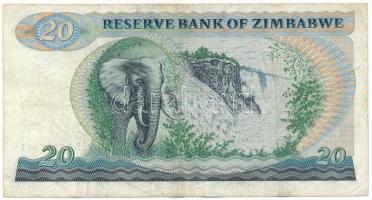 Zimbabwe 1983. 20$ "DA 7435607 G" T:F,VG Zimbabwe 1983. 20 Dollars "DA 7435607 G" C:F,VG Krause P#4