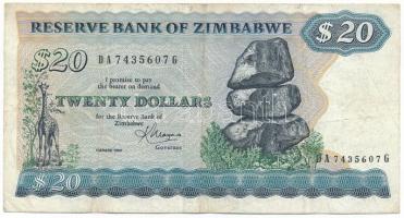 Zimbabwe 1983. 20$ "DA 7435607 G" T:F,VG
Zimbabwe 1983. 20 Dollars "DA 7435607 G&quo...