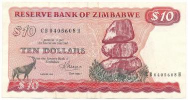 Zimbabwe 1983. 10$ "CB 0405608 H" T:F Zimbabwe 1983. 10 Dollars "CB 0405608 H" C:F Krause P#3