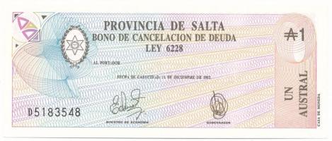 Argentína / Salta 1987. 1A helyi bankjegy T:UNC,AU Argentina / Salta 1987. 1 Austral local banknote C:UNC,AU Krause P#S2612