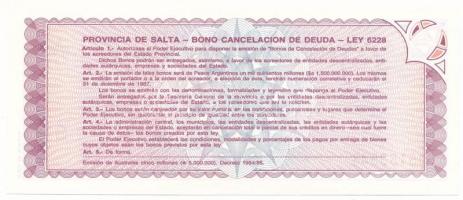 Argentína / Salta 1987. 1A helyi bankjegy T:UNC,AU
Argentina / Salta 1987. 1 Austral local banknote...