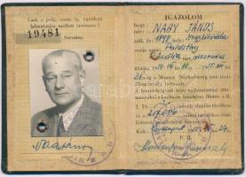 1955 Bp., Magyar Néphadsereg által kiállított fényképes igazolvány tartalékos tiszt részére