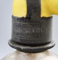 Bárdos Dezsőné Tatabánya és Fail József Alsógalla 2 darab porcelánfejű szódásüveg, egyik fejazonos, ...