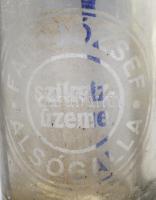 1942 Fail József Alsógalla trikolor porcelán fejes szódás üveg, lila szívócsővel, kis ütődésnyommal,...