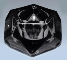 Füstüveg op-art mécsestartó, hibátlan, 8x5 cm