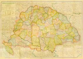 1942 Magyarország közigazgatási térképe 1918-ban, szakadásokkal, 83×112 cm