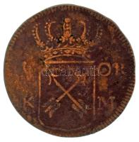 Svédország 1725. 1ö Cu "I. Frigyes" Stockholm T:F Sweden 1725. 1 Öre Cu "Frederick I" Stockholm C:F Krause KM#382.4