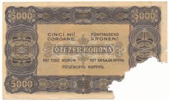 1923. 5000K piros "5 B 17 642357" sorszámmal, "Magyar Pénzjegynyomda Rt. Budapest&quo...