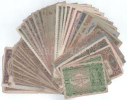 38db-os vegyes, főleg magyar bankjegyből álló tétel, benne Pengők és Koronák T:F-G