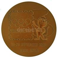 Dél-Korea "Olymphilex '88 - 19-28 september 1988 Szöul, Korea" kétoldalas bronz emlék...
