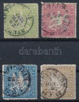 Német államok Württemberg 1865 Mi 30-33, közte Mi 32 b Irtenkauf BPP vizsgálójellel (min Mi EUR 250,-)