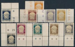 Fiume 1920 Mi 101-103, 105-111, ívsarki és ívszéli értékek (Mi EUR 248,5)