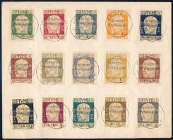 Fiume 1921 Teljes sor címzetlen borítékon Mi 114-128 (Mi EUR 333,-) / Sassone 149-163 (Sassone EUR 1.125,-)