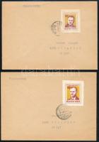 1975 2 db futott boríték díjjegy kivágással bérmentesítve