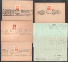 1938-1939 gépi bélyegzések: 12 lap és 2 modern boríték