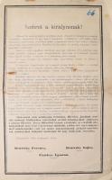1898 Bp., "Szobrot a királynénak!" - Erzsébet királyné emlékére felállítandó szoborral kapcsolatos felhívás és gyűjtőív, foltos