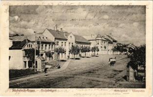 Szászrégen, Sächsisch-Regen, Reghin; Mittelgasse / Közép utca / street view (felületi kopás / worn surface)