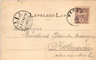 1900 Tövis, Teius; Erdély első csatlakozó és elágazó vasútállomása, gőzmozdony, vonat / first connec...