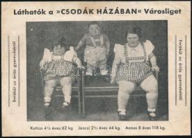 cca 1930 "Emlékül az óriás gyermekektől", láthatók a "Csodák házában" a Városligetben
