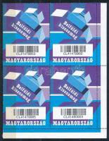 1998 Belföldi kiscsomag bélyeg ívsarki 4-es tömb, összefüggésben ritka!