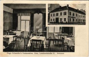 Graz (Steiermark), Hugo Schneider's Restauration, Speisesaal. Leonhardstraße 51. / restaurant, interior. L. Wontschina Photogr. (r)