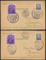 1938 10 db Visszatért bélyegzésű lap Felvidékről és Kárpátaljáról