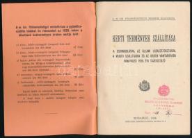 1928 Bp., Kerti termények szállítása, M. Kir. Földmívelésügyi Miniszter kiadványa, 47p
