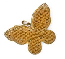Antik lepke alakú filigrán függő, patinás, 3x4 cm