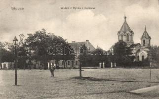 Slupca main square and church