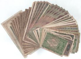 38db-os vegyes, főleg magyar bankjegyből álló tétel, benne Pengők és Koronák T:F-G