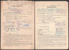 1962-1966 2 db Meghatalmazás nyomtatvány posta bélyegek felhasználásával