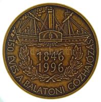 Bognár György (1944-) 1996. "Gróf Széchenyi István 1791-1860 / 150 éves a balatoni gőzhajózás 1846-1996" kétoldalas bronz emlékérem műanyag tokban (42,5mm) T:AU, ragasztónyom a tokon